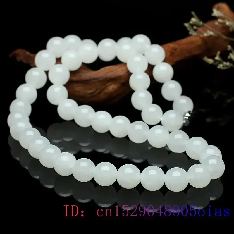 White Jade Beaded Necklace Bea - Jewelry Making Gemstones ulasan dan harga