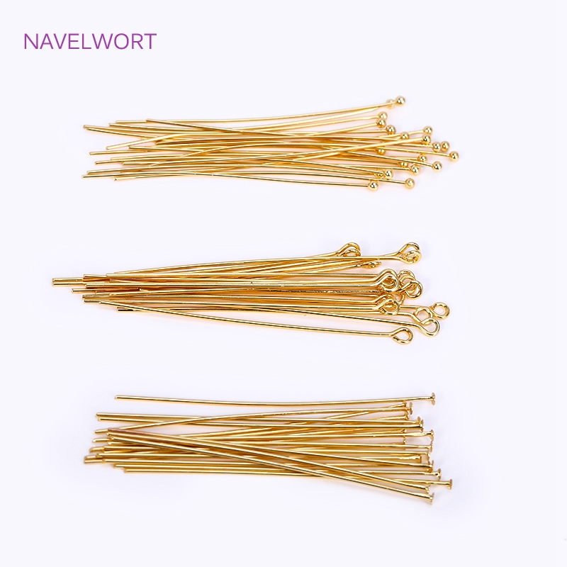 50pcs/Lot 18K Gold Plated Pins - Jewelry Making Drill ulasan dan harga