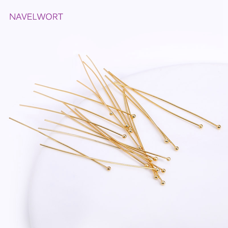 50pcs/Lot 18K Gold Plated Pins - Jewelry Making Drill ulasan dan harga