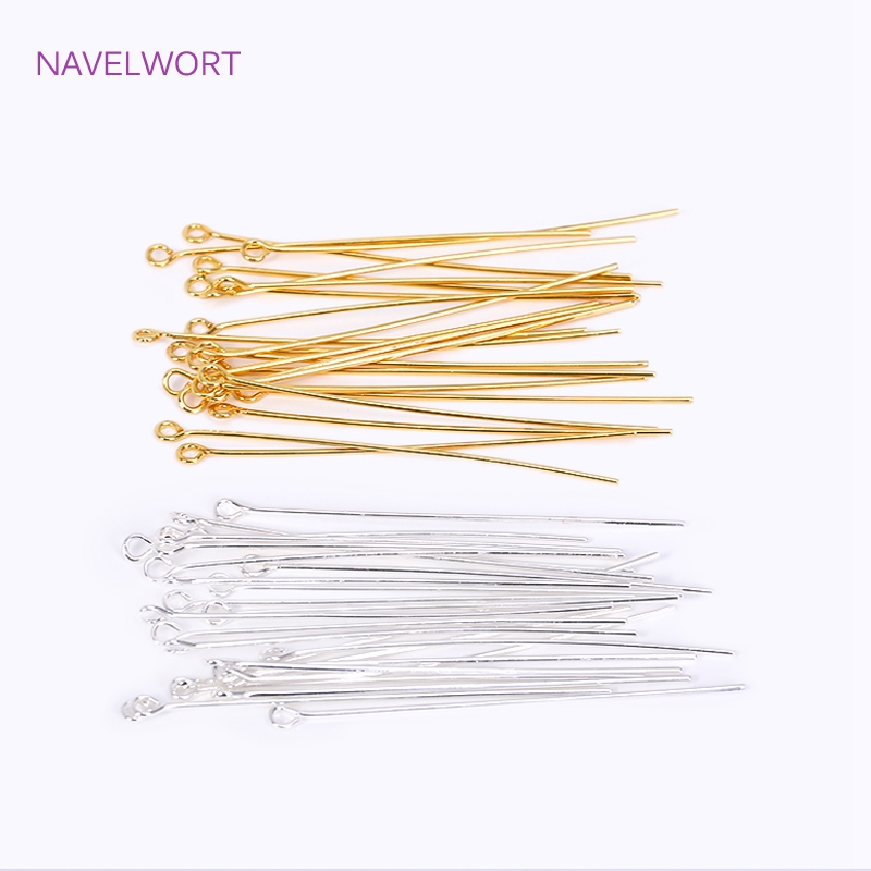 50pcs/Lot 18K Gold Plated Pins - Jewelry Making Drill ulasan dan harga