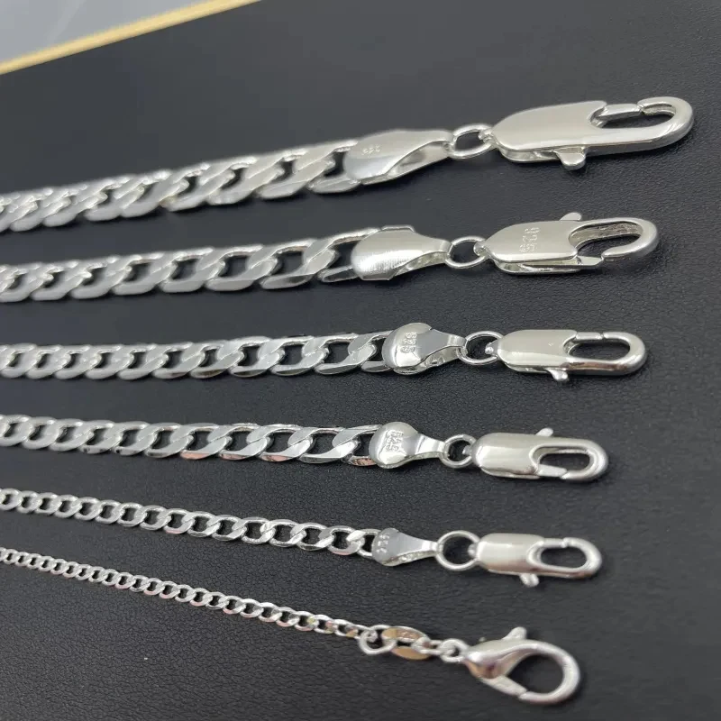 Men's 925 Sterling Silver Neck - Lobster Clasp Silver ulasan dan harga